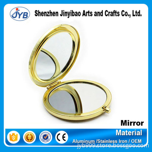 Factory cheap women cosmetic mirror custom simple round blank gold make-up mirror